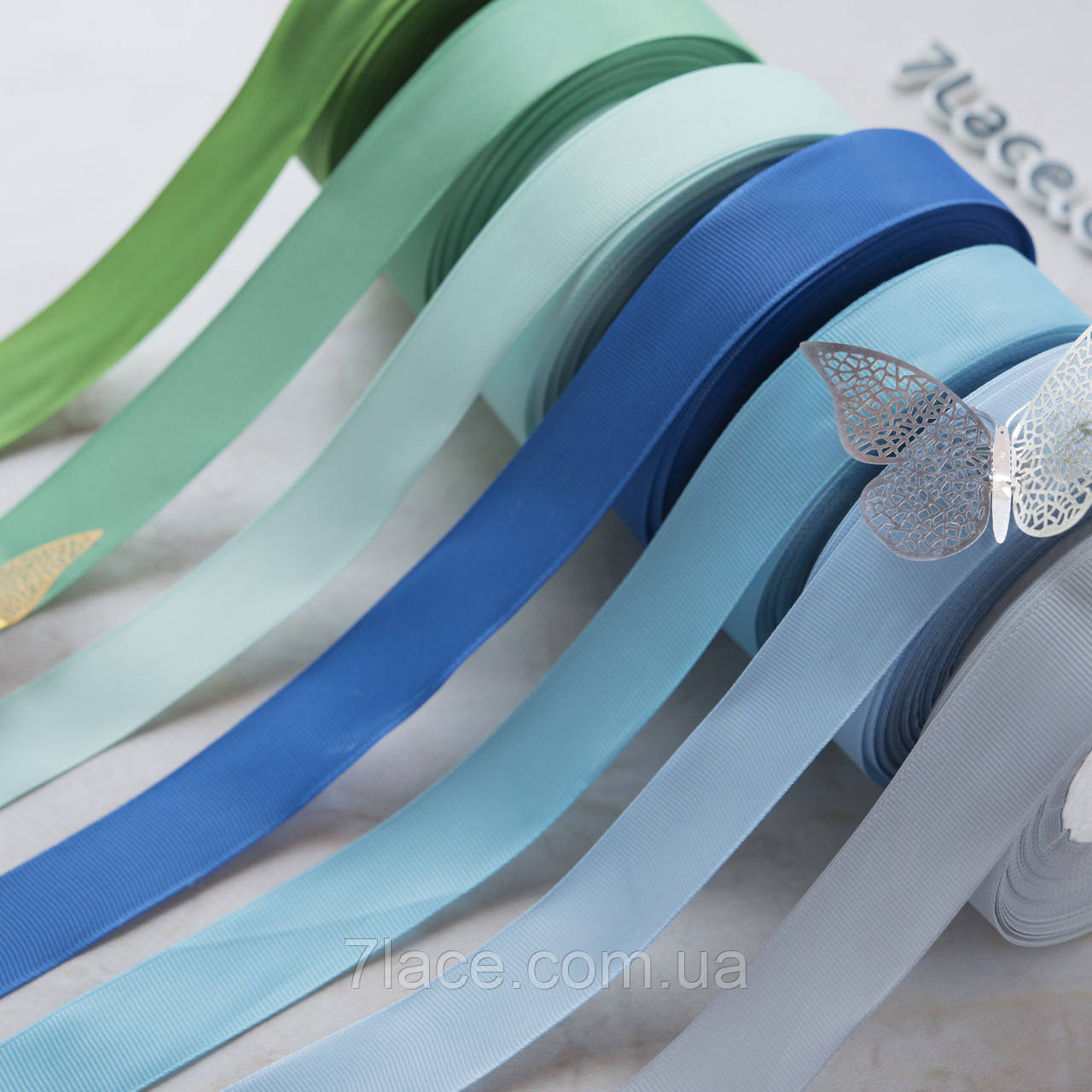 Репсова стрічка 2,5 см / колір мікс / ширина 2,5 см / 32 бобіни різних кольорів, фото 1