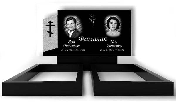 Пам'ятник на могилу з граніту подвійний (120-60-5) РВ(2)-22, фото 1