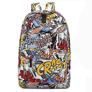 Стильні тканинні рюкзаки з принтом комікси для школи, фото 1