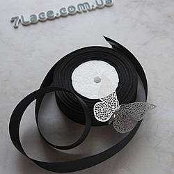 Репсова стрічка 2,5 см/колір чорний/ширина 2,5 см/бобіна 23 м