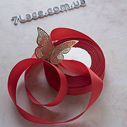 Репсова стрічка 2,5 см/колір червоний/ширина 2,5 см/бобіна 23 м