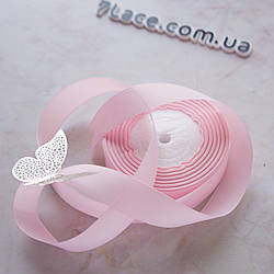Репсова стрічка 2,5 см/колір світло-рожевий/ширина 2,5 см/бобіна 23 м
