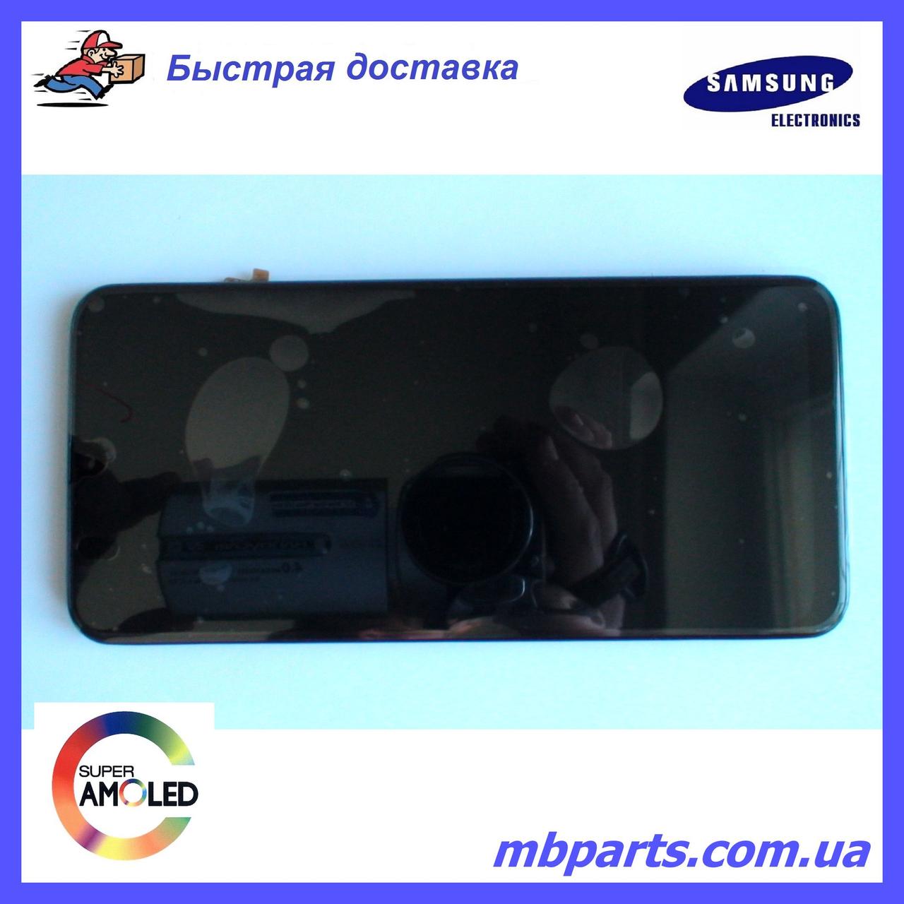 Дисплей з сенсором Samsung M315 Galaxy M31 чорний, GH82-22405A, оригінал, з рамкою!