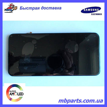 Дисплей з сенсором Samsung M315 Galaxy M31 чорний, GH82-22405A, оригінал, з рамкою!, фото 1