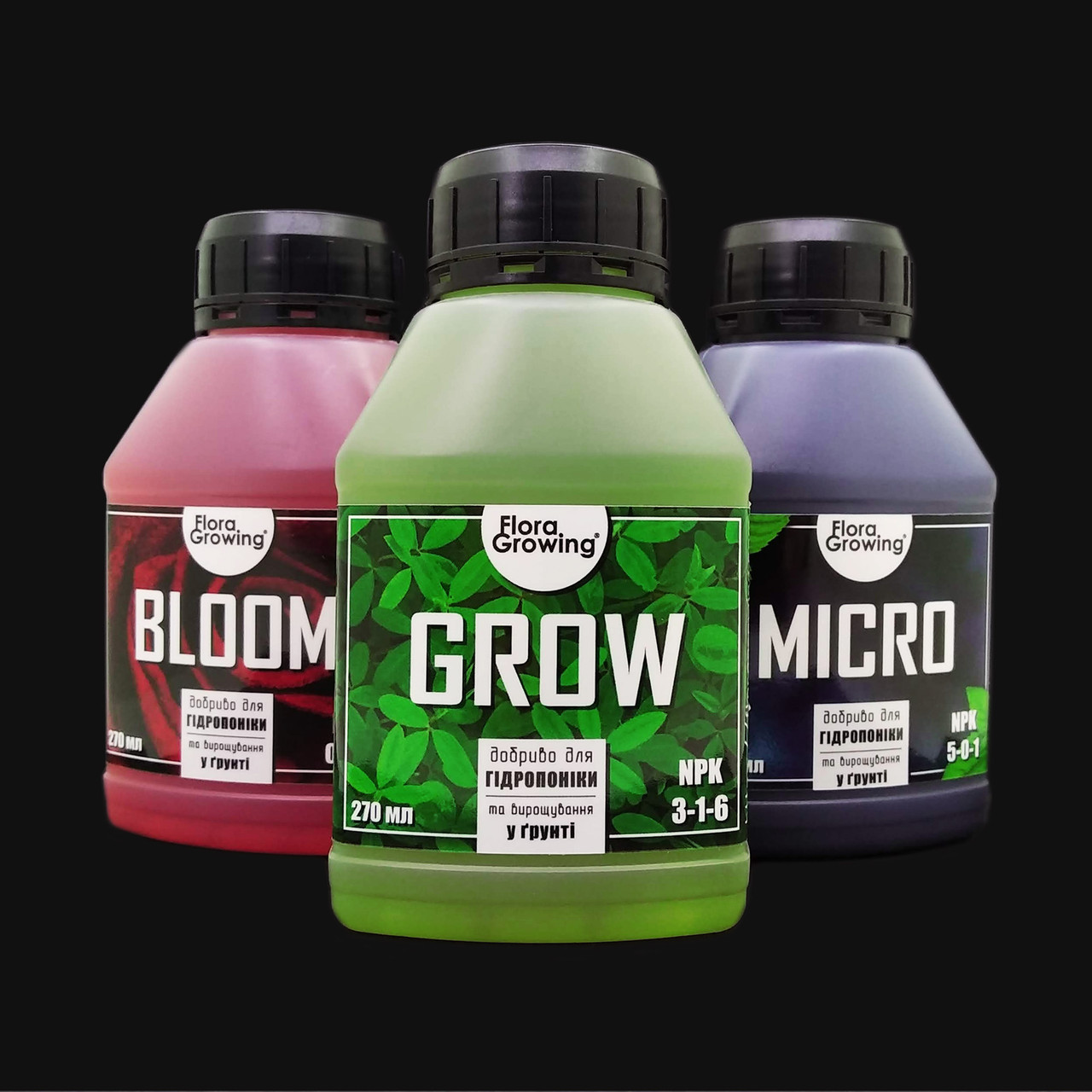 3 х 270 мл Hydroponics Kit добрива для гідропоніки та ґрунту — Аналог Advanced Nutrients Jungle Juice