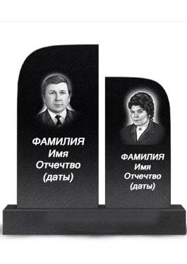 Пам'ятник подвійний із граніту на могилу вертикальний 011