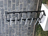 Пристінний сірий стелаж Трансформер з полицями-корзинами та гачками, фото 8