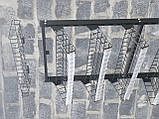 Пристінний сірий стелаж Трансформер з полицями-корзинами та гачками, фото 7