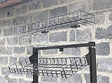 Пристінний сірий стелаж Трансформер з полицями-корзинами та гачками, фото 4