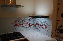 Кухні з робочою панеллю з гартованого скла з фотодруком під замовлення в Дніпропетруванні