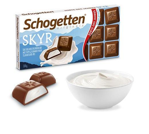 Тонкий молочний шоколад Schogetten Skyr з кремовою начинкою зі смаком йогурту 100 грамів