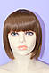 Перука штучний термоволокно стрижка каре з прямою чубчиком темно пшеничний, фото 2