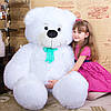 Великий м'який плюшевий ведмедик 170 см, білий, фото 2