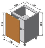 Кухня Тренто Модерн Нижняя тумба 50, 720х500х500