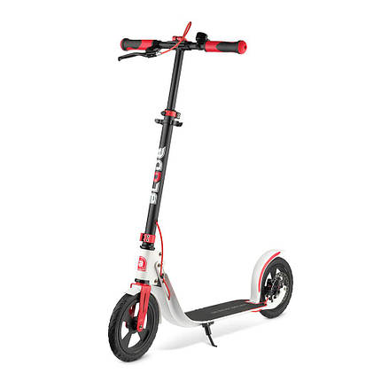 Самокат міський для дітей та дорослих Blade Sport Air Cross Disk 230 навантаження 130 кг вага 5,2 кг біло-червоний, фото 3