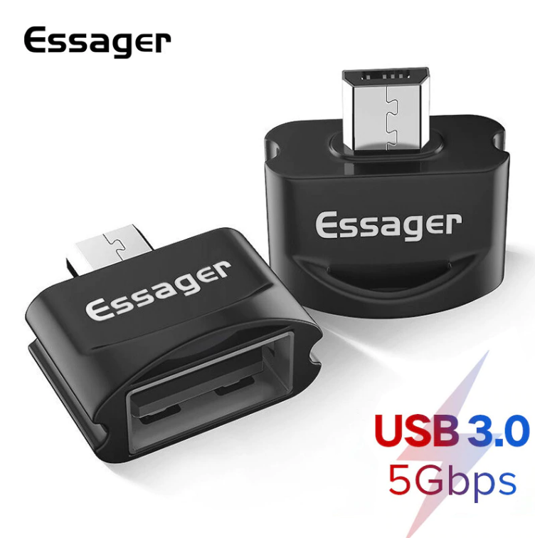 Адаптер ESSAGER USB 3.0 – Micro USB Black