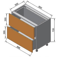 Кухня Тренто Модерн Нижняя тумба 90 две шухляды, 720х500х900