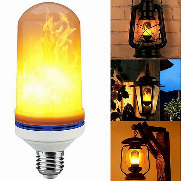 Лампа LED Flame Bulb А+ с эффектом пламени огня, E27 | необычная лампочка пламя - фото 1 - id-p1214230028