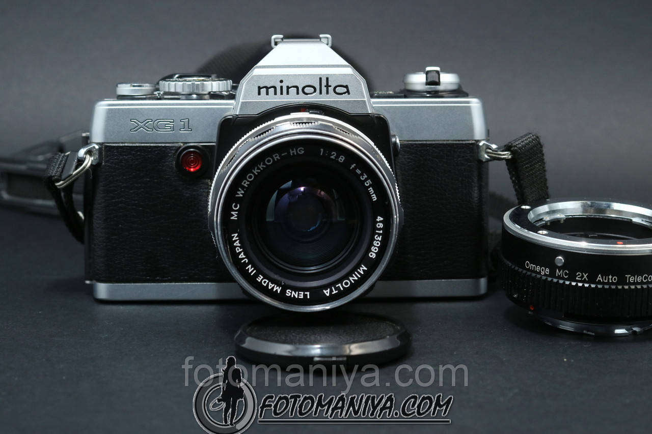 Minolta XG-1 kit MC W. Rokkor-HG 35mm f2.8 + telekonverter
