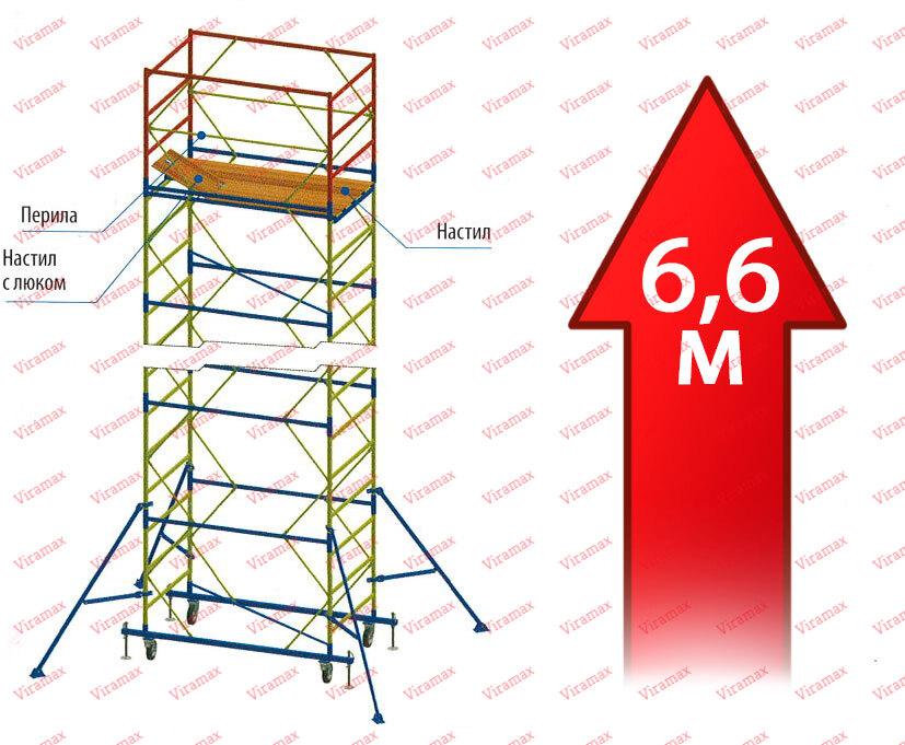 Вежа тура (підмога пересувна) (1,2х2,0м 6,6м (1+5)