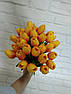 Квіти силіконові штучні тюльпани 31 шт. декор букет різних кольорів Помаранчевий, фото 2
