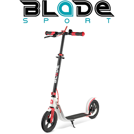 Самокат міський для дітей та дорослих Blade Sport Air Cross Disk 230 навантаження 130 кг вага 5,2 кг біло-червоний, фото 1