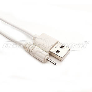 Кабель живлення USB to DC 2.0x0.6 мм для Nokia з тонким штекером, 1 м, білий, фото 4