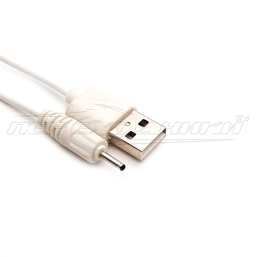 Кабель живлення USB to DC 2.0x0.6 мм для Nokia з тонким штекером, 1 м, білий