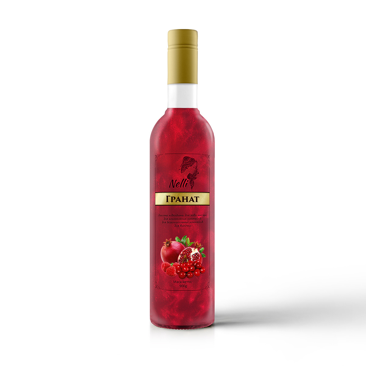 Сироп Nelli з глітером Гранат, фото 1