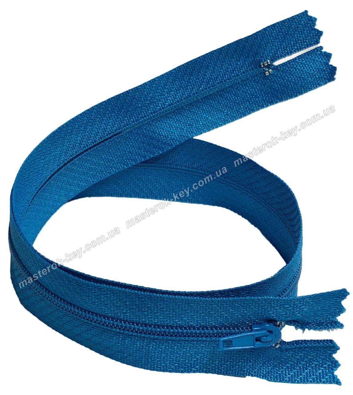 Блискавка полум'яна Тип 3 50 см нерознімна колір Лазурний 754, фото 1