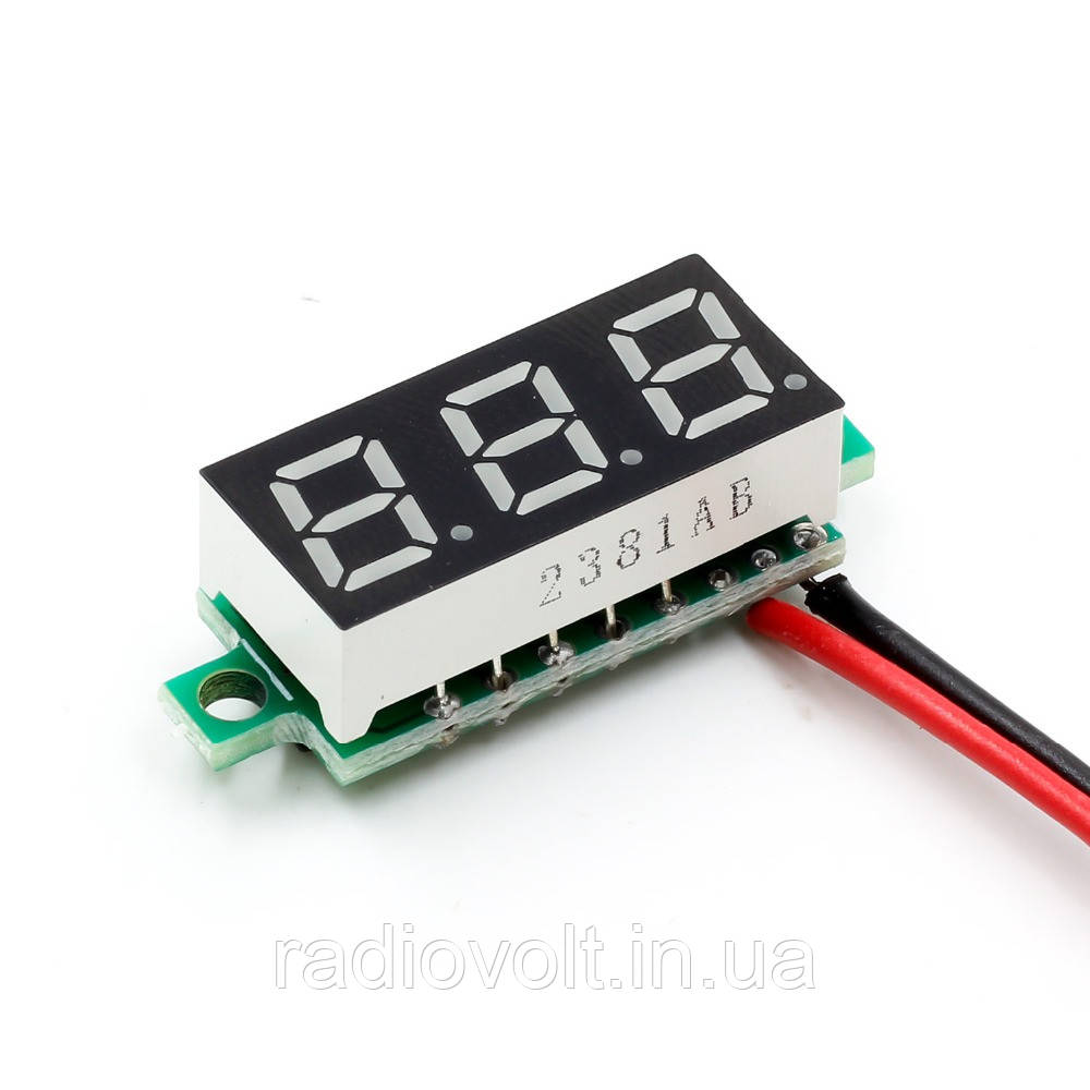 Вольтметр 0 — 32 В, 0.36 LED, Червоний