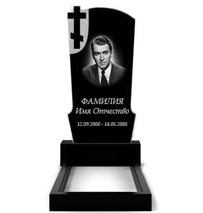 Пам'ятник із граніту на могилу з хрестом (120*60*5) Р-71