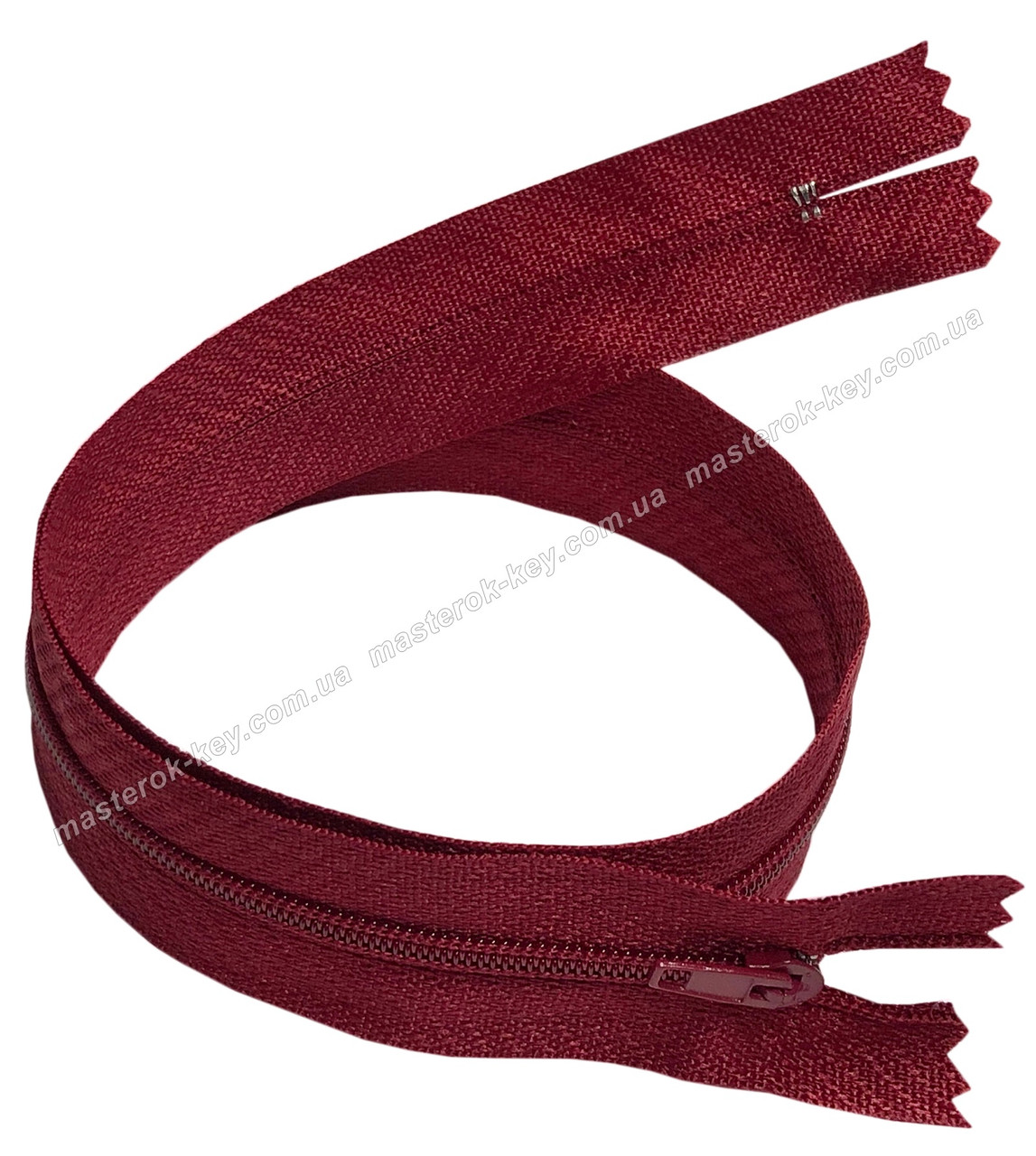 Блискавка полум'яна Тип 3 50 см нероз'ємна колір Вишневий 664, фото 1