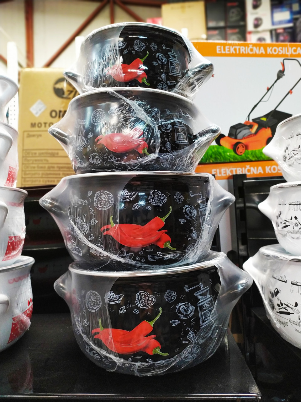 Каструля емальована GUSTO 20см., 4.0 л. Перчинка GT-T-120-P