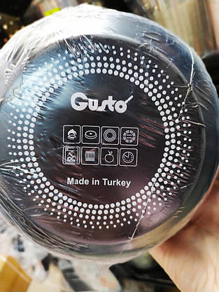 Каструля емальована GUSTO 16см., 2.1 л. Рукавичка GT-T-116-P, фото 5
