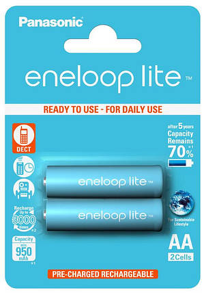 Аккумулятор Panasonic Eneloop Lite BK-3LCCE/2BE, AA/(L)R6, 950mAh, LSD Ni-MH, блистер 2шт, фото 1