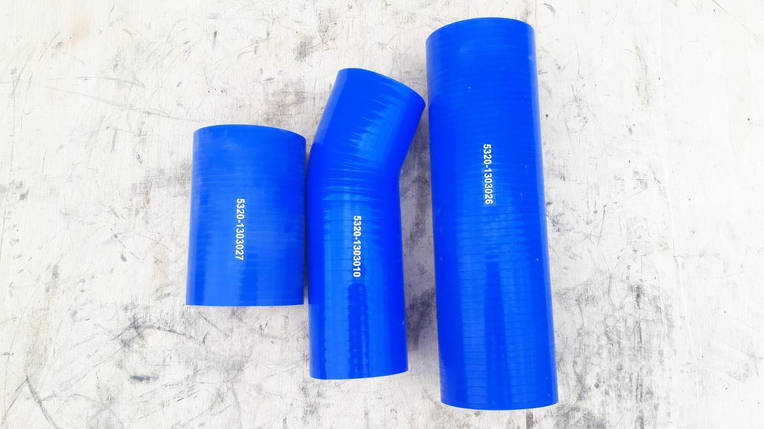 5320-1303000-КТСО Патрубки радіатора (3 шт) (СИЛІКОН) (оранж) КАМАЗ (5320-1303010/026/027), фото 3