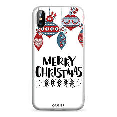 Силіконовий чохол для Apple iPhone X/ iPhone XS з принтом Merry Christmas
