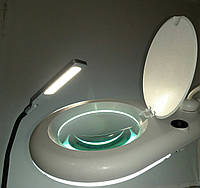 Лампа - лупа на струбцині для косметологів 3D 127мм 1.74 X 9W 6500K DELUX TF 150 Біла