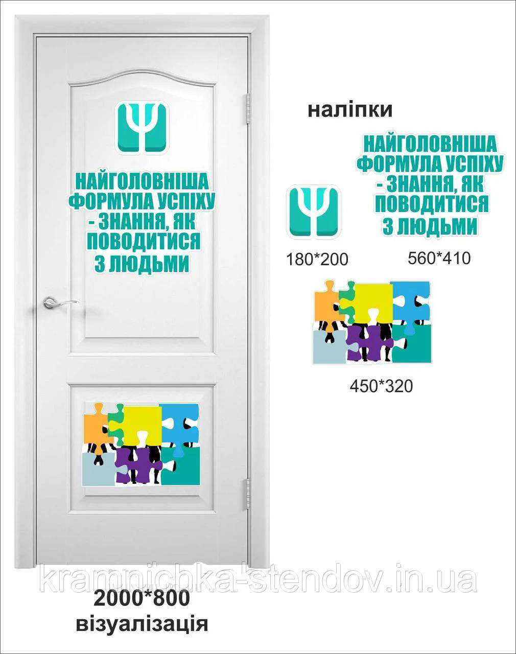 Наклейки на двері в кабінет психолога