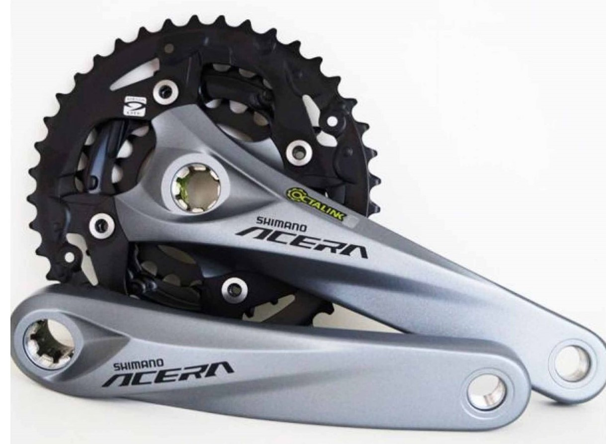 Шатуни SQ Shimano FC-M3000 L ACERA 22/30/40Т 9-ск 175 мм під квадрат сірі