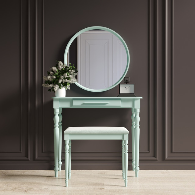 Туалетный Столик с Зеркалом и Банкеткой "Ренессанс Бирюзовый" — Купить ...