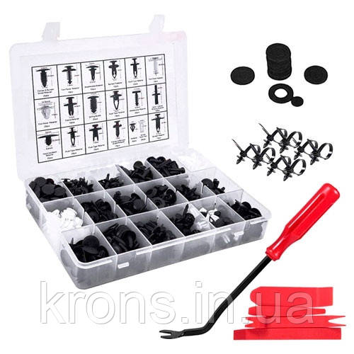 Набір з 435 автомобільних кріплень, пістонів, кліпс, комплект знімачів, фото 1