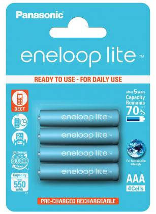 Акумулятор Panasonic Eneloop Lite BK-4LCCE/4BE, AAA/(HR03), 550mAh, LSD Ni-MH, блістер 4шт, фото 2