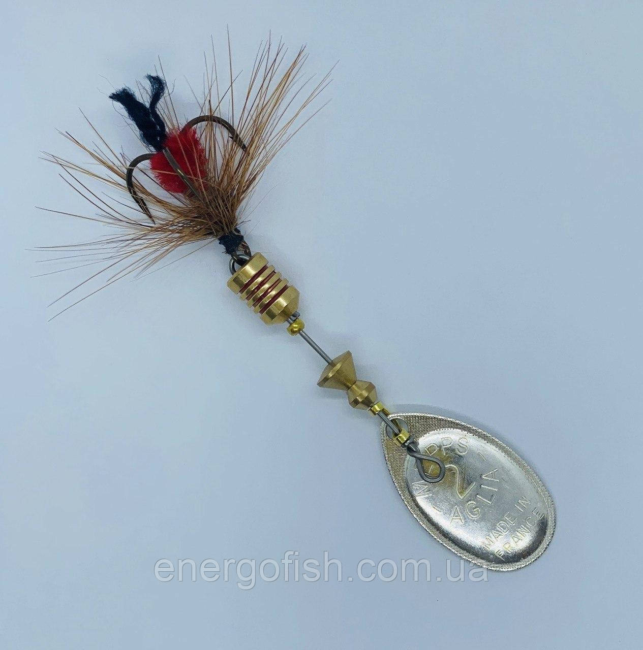 Блешня Mepps Aglia Mouche 2 Срібло Red Fly, фото 1