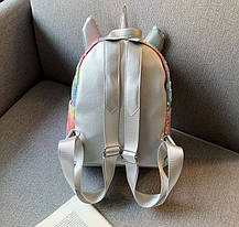 Рюкзак з вушками та рогом Єдинорога в паєтках Рожевий, фото 4