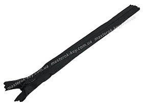 Блискавка потайна Тип 3 25 см нероз'ємна колір Чорний 580