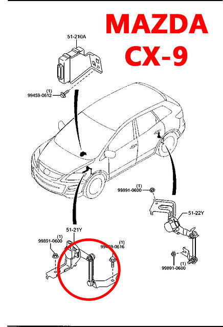 Датчик положения кузова Mazda CX-9 передний L2065121YB L206-51