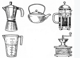 Заварники, френч-преси, кавоварки, турки, кофемолка