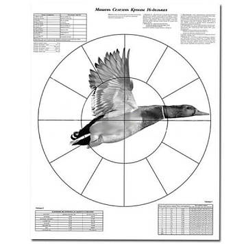 Мішень Пристрілювальні 16 - дольная Качка 830 x 1070 мм